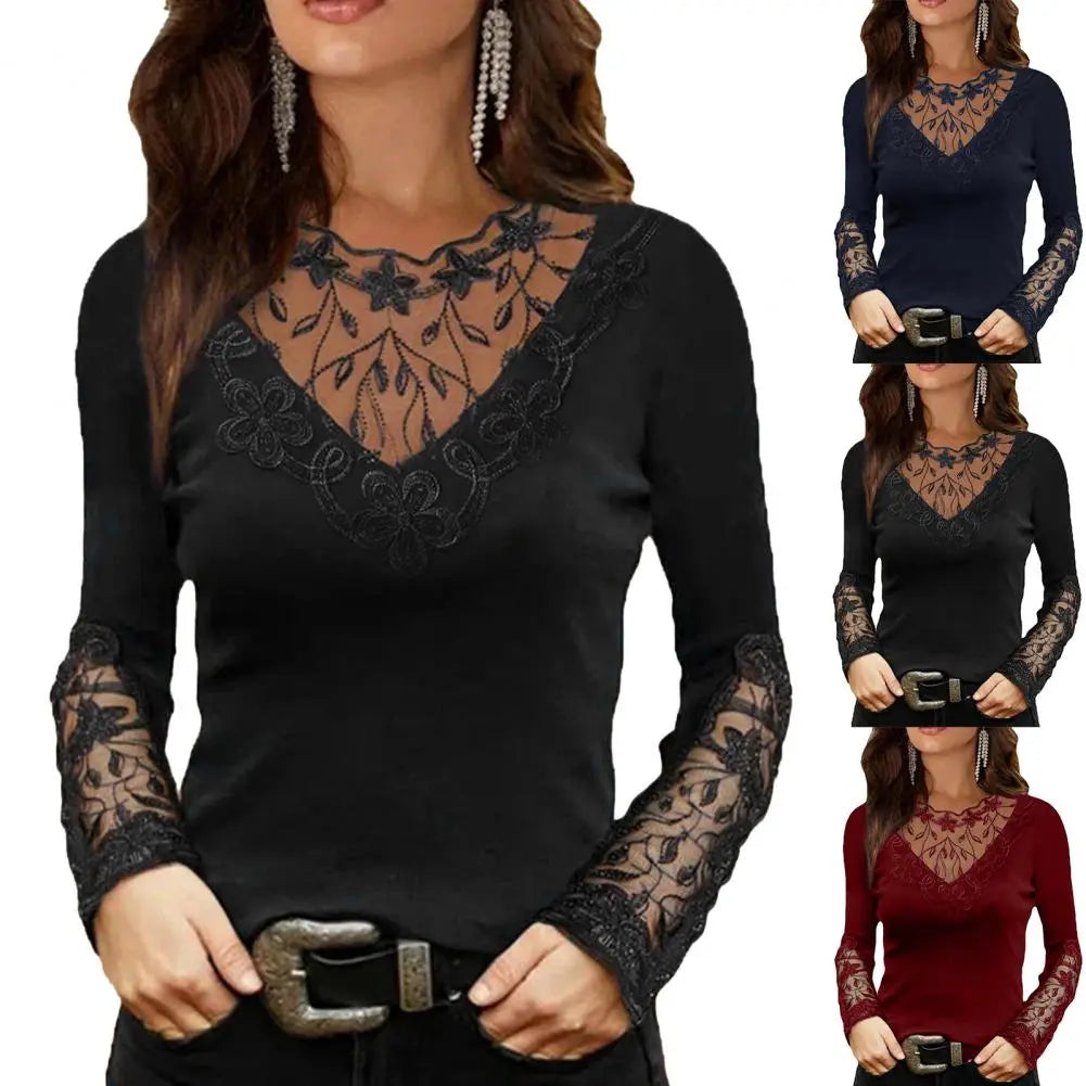 Oranji ® | Ketty | V-Hals Kanten Blouse