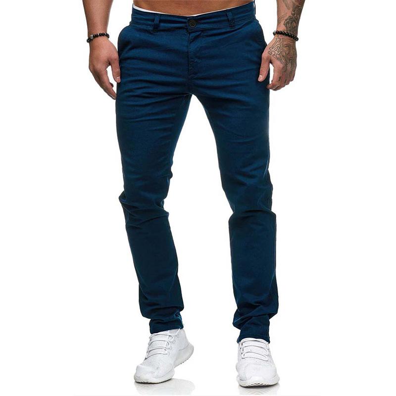 Heren Casual Broek in Effen Kleur Slim Fit 43253681M