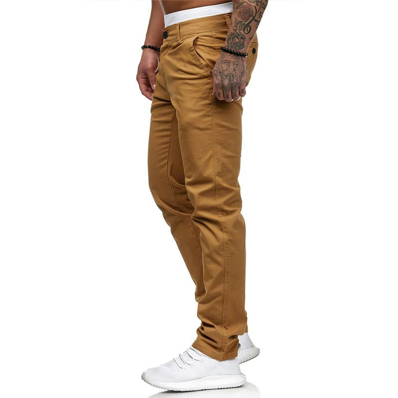 Heren Casual Broek in Effen Kleur Slim Fit 43253681M