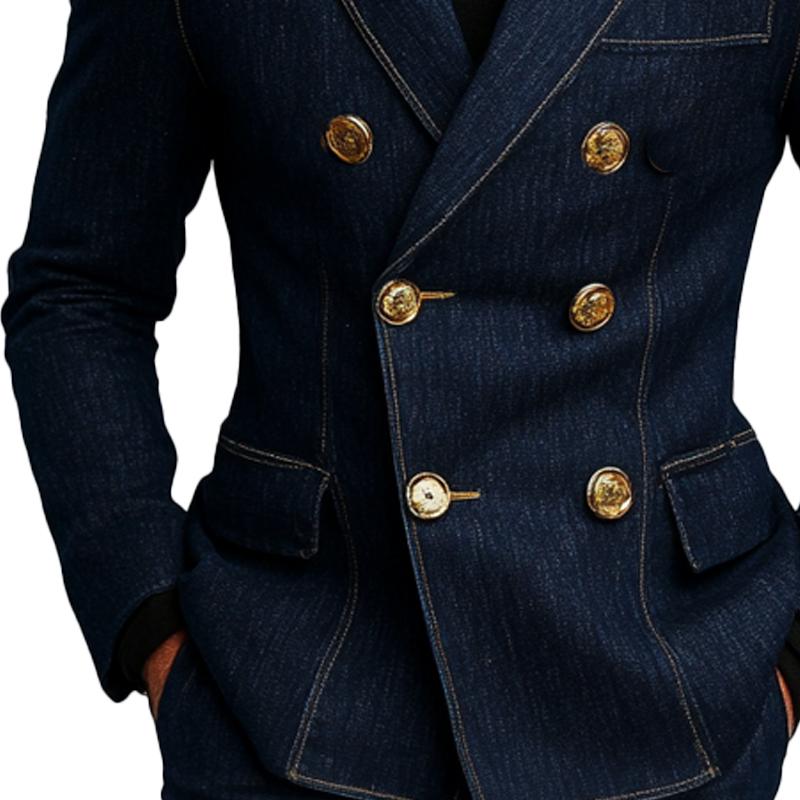 Heren Modieuze Denim Blazer Dubbelzijdig 83443837X