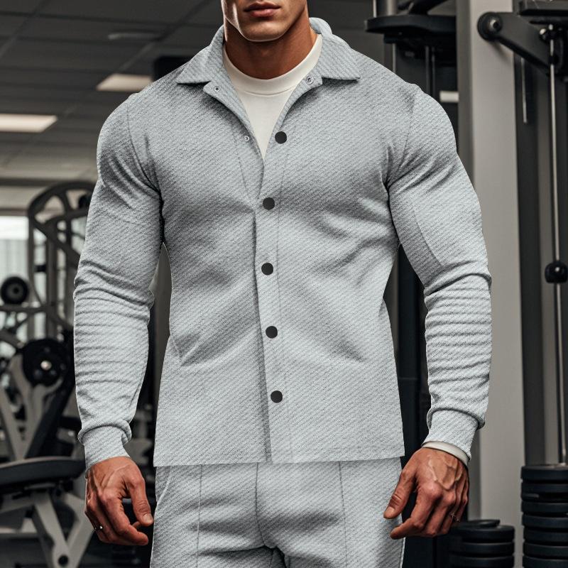 Heren Casual Overhemdjack van Twillstof met Lange Mouwen en Revers 81404977M