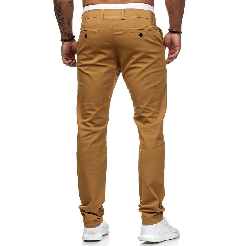 Heren Casual Broek in Effen Kleur Slim Fit 43253681M
