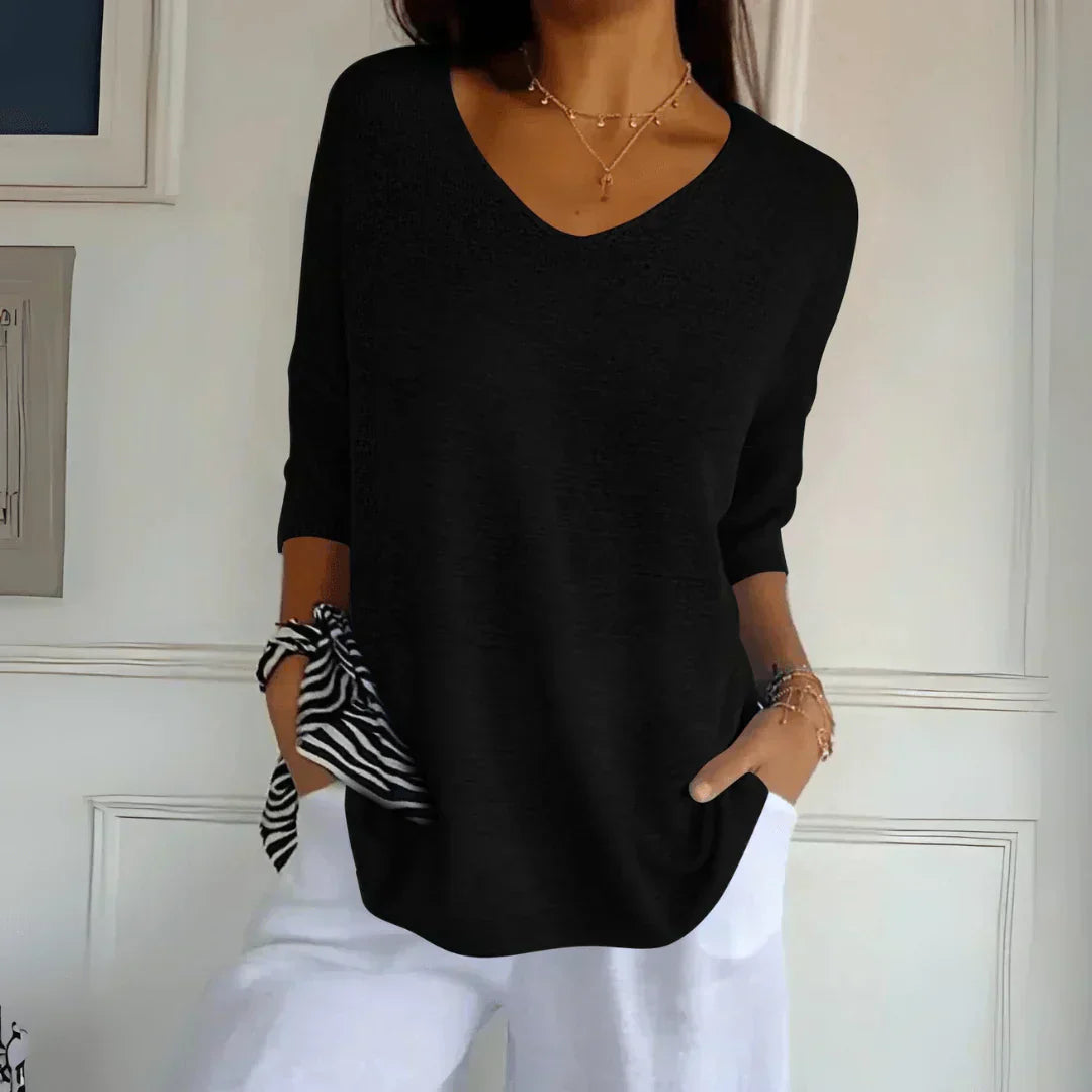 Stefania | Casual Chic Blouse met Halve Mouwen