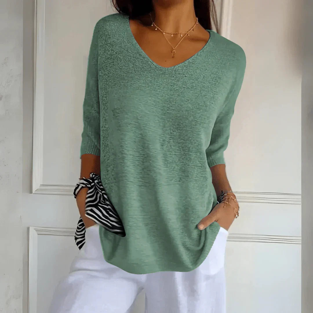 Stefania | Casual Chic Blouse met Halve Mouwen