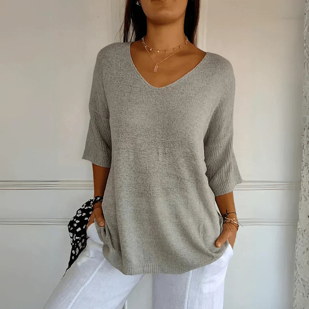 Stefania | Casual Chic Blouse met Halve Mouwen