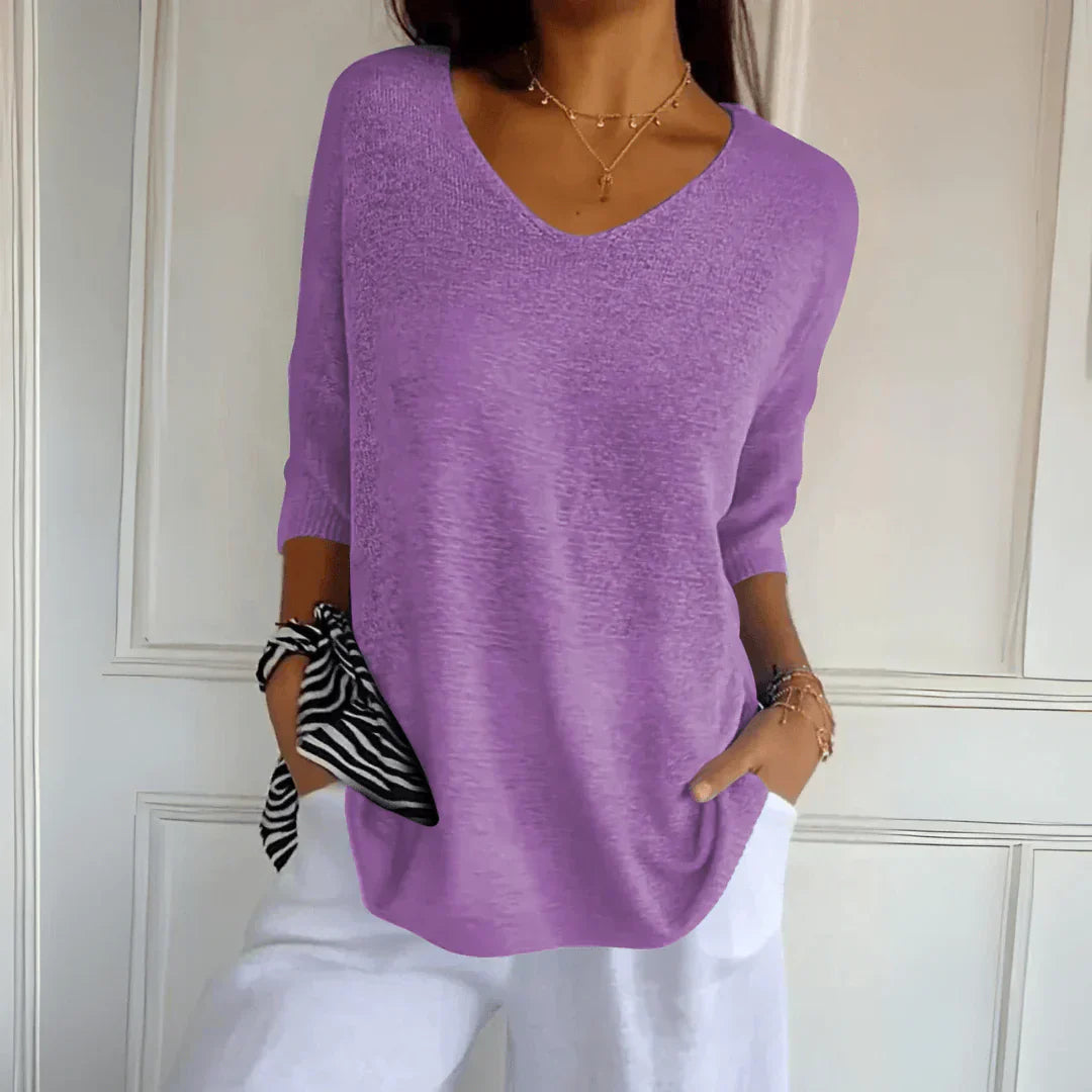 Stefania | Casual Chic Blouse met Halve Mouwen