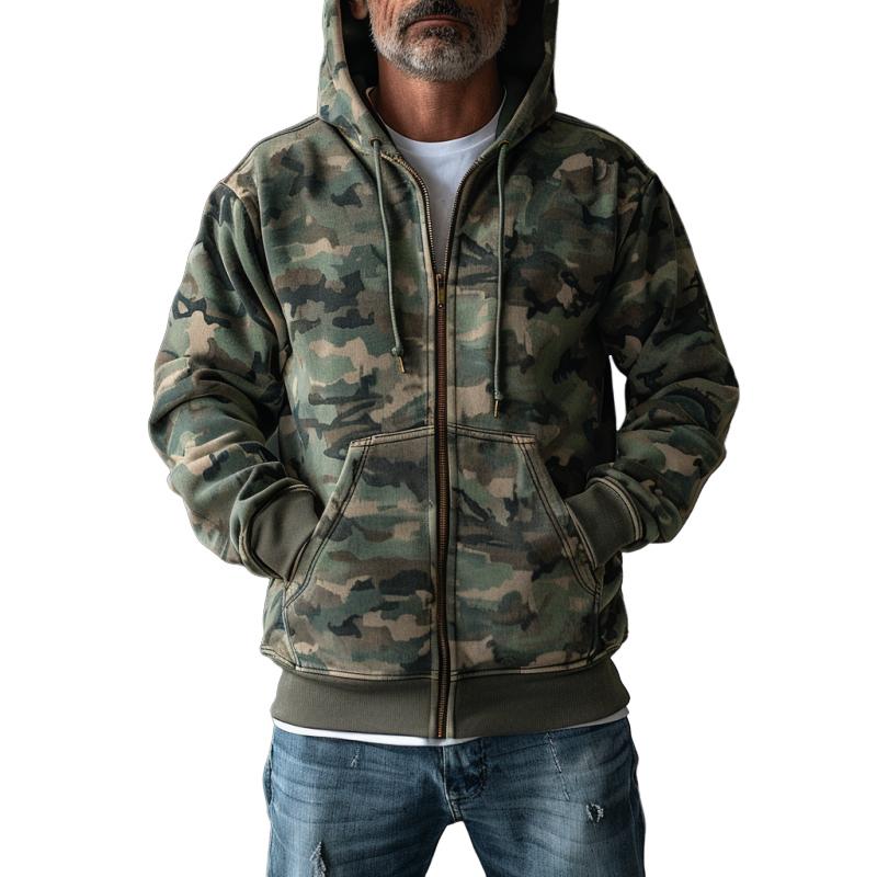 Heren hoodie met camouflagepatroon 73821512Y