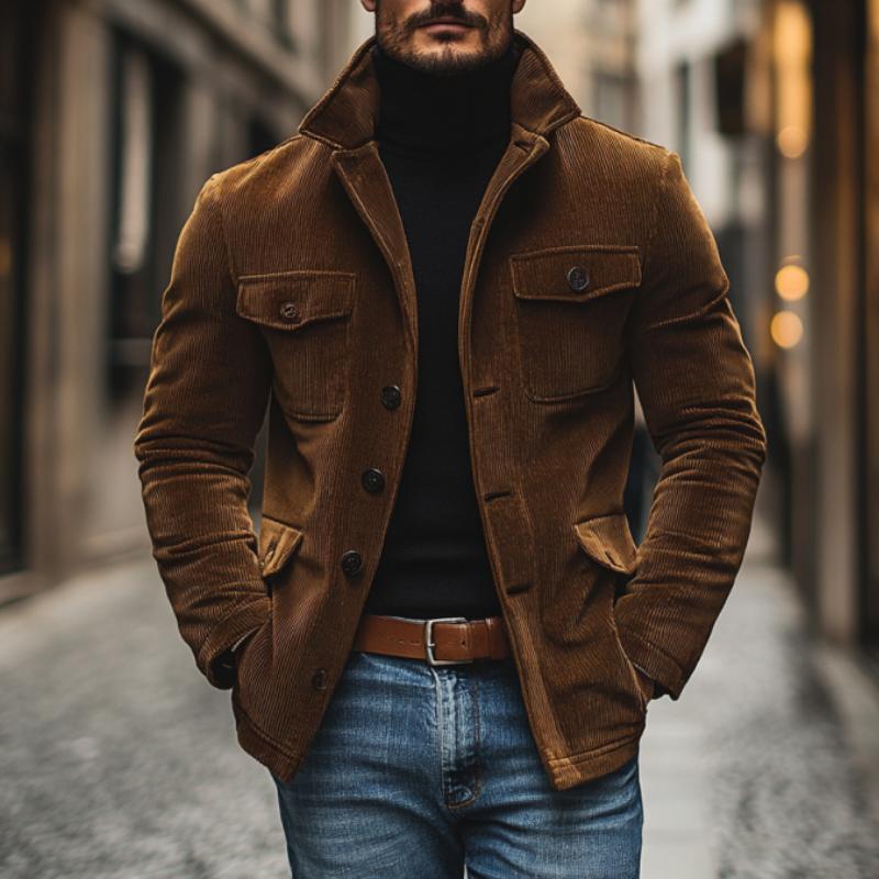 Heren Vintage Corduroy Werkjack met Kleppen en Veel Zakjes 50158411M