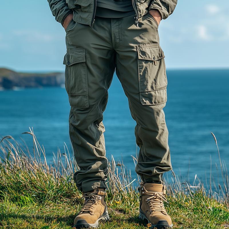 Heren Cargo Broek in Effen Kleur met Veel Zakjes 76423225Z