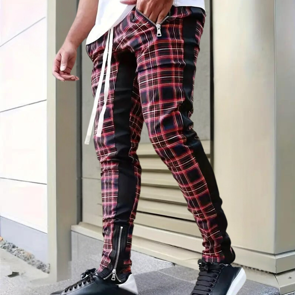 Oranji ® |  Heren Geruite Skinny Jogger