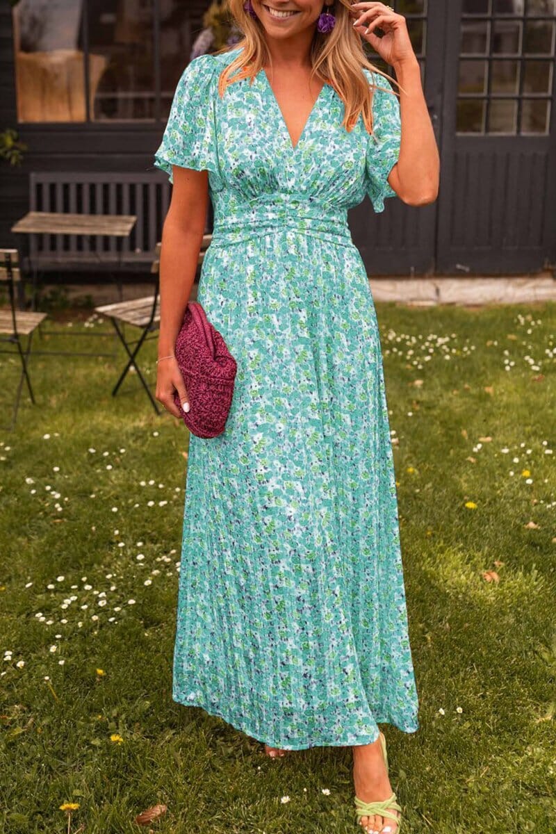 Oranji ® |   Elegante Maxi-jurk met V-hals