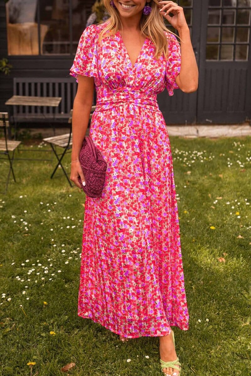 Oranji ® |   Elegante Maxi-jurk met V-hals