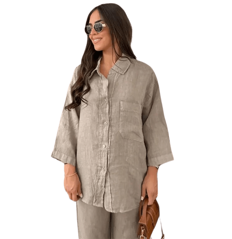 Oranji ® | Sanne - Casual linnen dames set