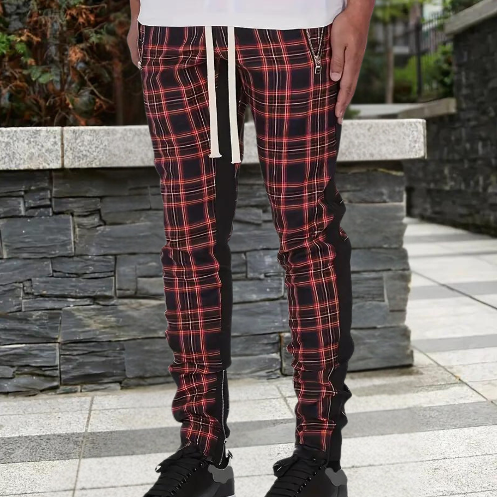 Oranji ® |  Heren Geruite Skinny Jogger